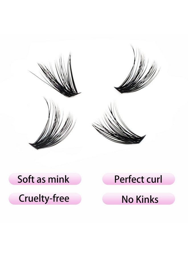 Cluster Lashes 240Pcs 40D Diy Eyelash Extension D Curl Long Individual Lashes Mixed Tray Faux Mink Lash Clusters Extensions 0.07 0.10 Black (40D 0.07D 9 16Mm)