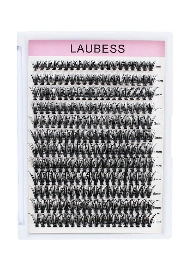 Cluster Lashes 240Pcs 40D Diy Eyelash Extension D Curl Long Individual Lashes Mixed Tray Faux Mink Lash Clusters Extensions 0.07 0.10 Black (40D 0.07D 9 16Mm)