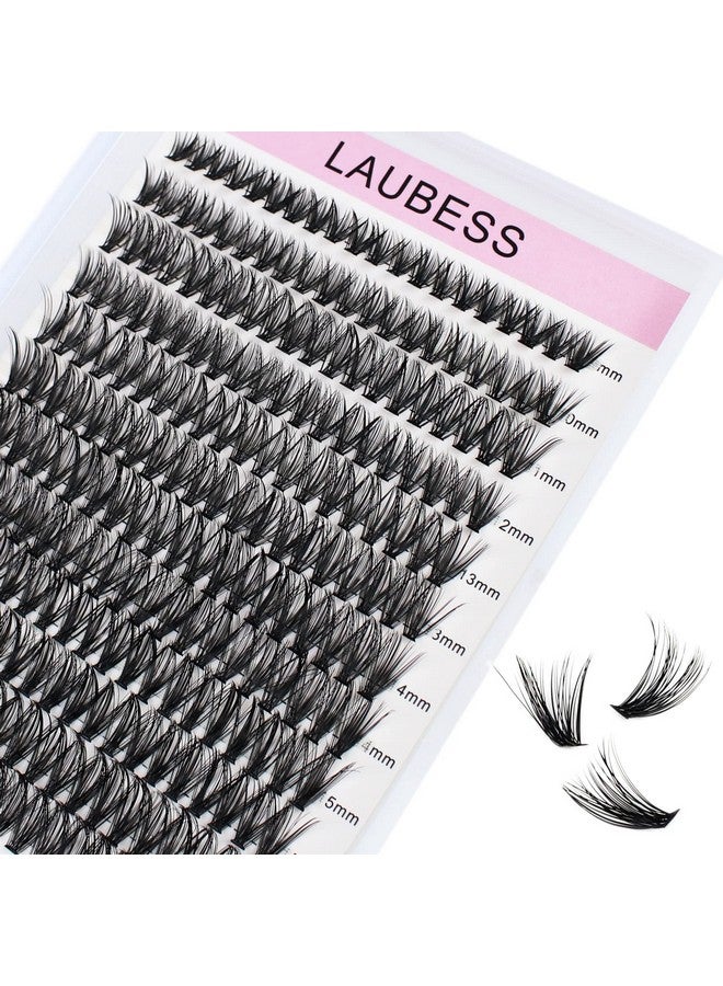 Cluster Lashes 240Pcs 40D Diy Eyelash Extension D Curl Long Individual Lashes Mixed Tray Faux Mink Lash Clusters Extensions 0.07 0.10 Black (40D 0.07D 9 16Mm)