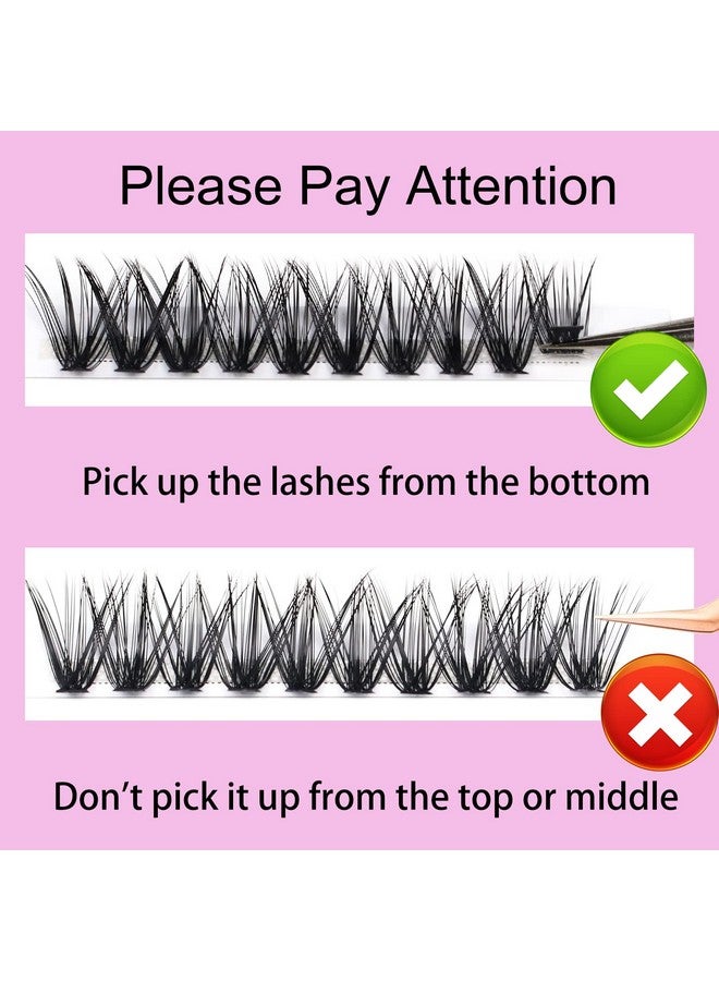 Cluster Lashes 240Pcs 40D Diy Eyelash Extension D Curl Long Individual Lashes Mixed Tray Faux Mink Lash Clusters Extensions 0.07 0.10 Black (40D 0.07D 9 16Mm)