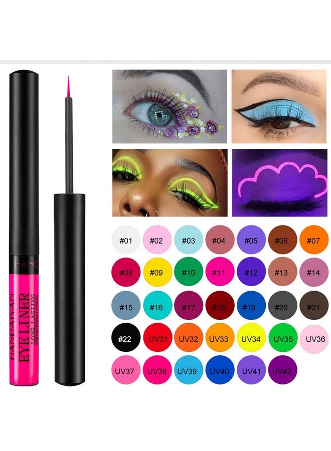 12 Colors Matte Liquid Eyeliner Set Uv Glow Rainbow Colorful Neon Eyeliner Pencil Pigmented Waterproof Smudgeproof Long Lasting Gel Eye Liner Eye Makeup Gift Kit For Women (Set C)