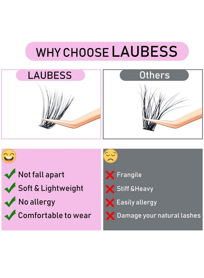 Individual Lashes 14 18Mm 240Pcs Cluster Lashes Natural Look Mixed Tray Diy Eyelash Extension Volume Lash Clusters Eyelashes Long Individual Lash Extensions (40D 0.07D 14 18Mm)