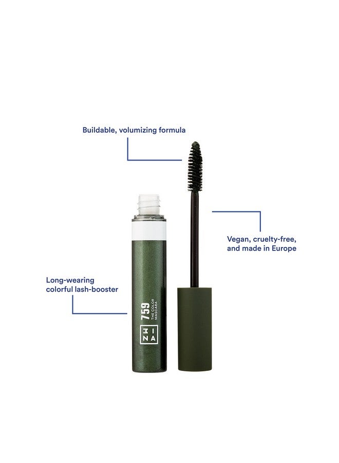 The Color Mascara 759 Dark Green Colored Mascara Coats Eyelashes With Fun Color Washable Clump Free Volumizing Mascara In Bold Colors Colorful Vegan And Cruelty Free Makeup 0.47 Fl. Oz