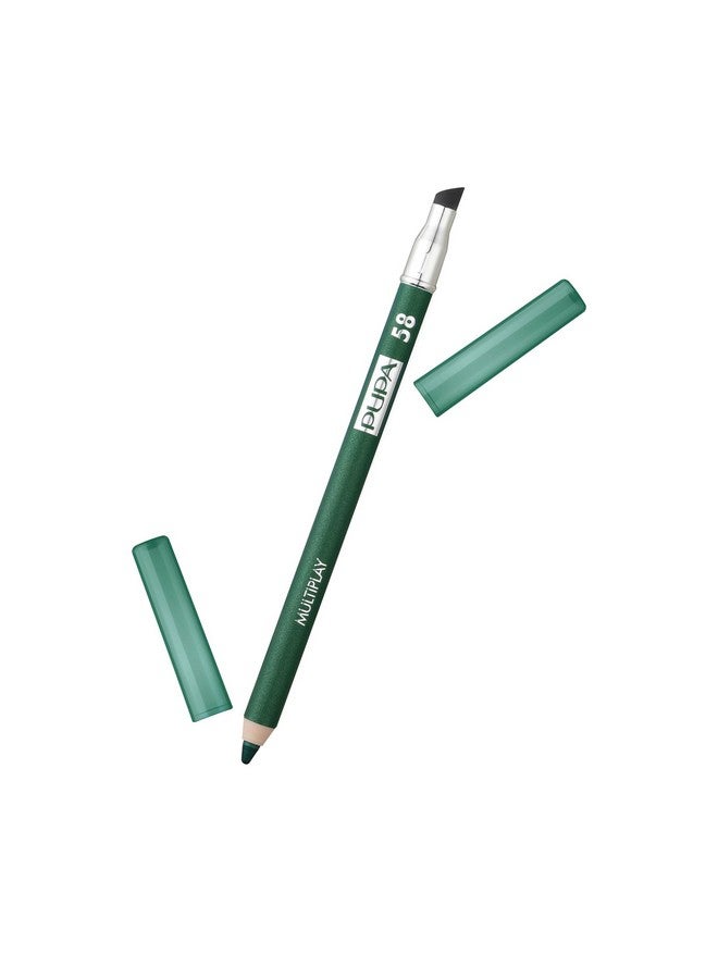 Milano Multiplay Eye Pencil Multipurpose Pencil Suitable For Sensitive Eyes Soft And Smooth Texture Paraben Free Ophthalmologist Tested Amazing Color 58 Plastic Green 0.04 Oz