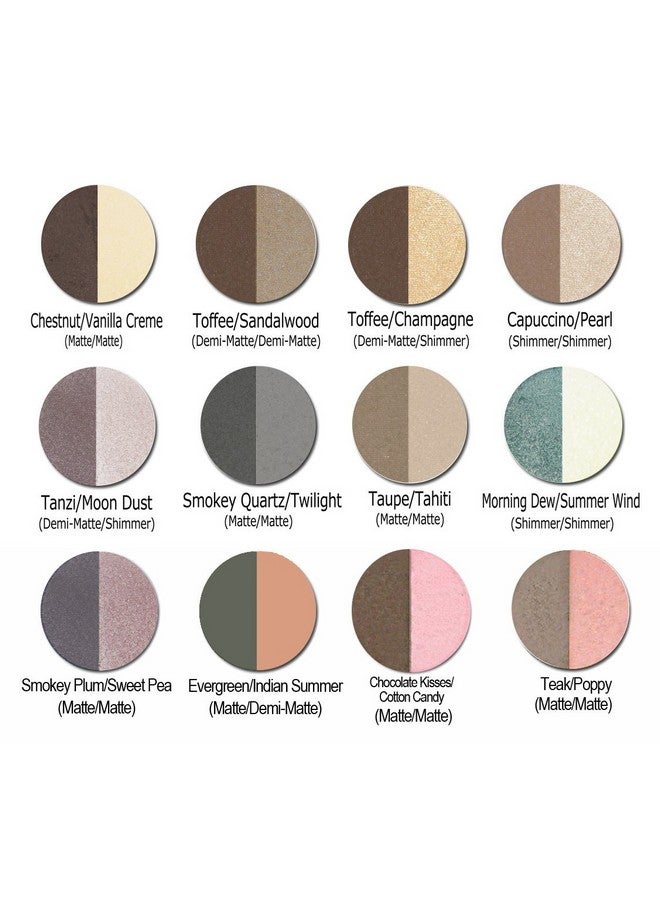 Pressed Eyeshadow Duo Natural Organic Makeup (Chestnut/Vanilla Creme)