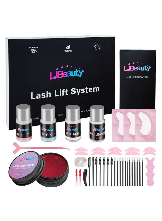 Lash Lift Kit With New Glue Balm Lash Perm Kit Korea For Eyelash Curling And Brow Lamination Complete Tools Diy Set Easy For Beginner Use At Salon & Home (Pink)