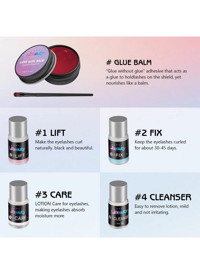 Lash Lift Kit With New Glue Balm Lash Perm Kit Korea For Eyelash Curling And Brow Lamination Complete Tools Diy Set Easy For Beginner Use At Salon & Home (Pink)