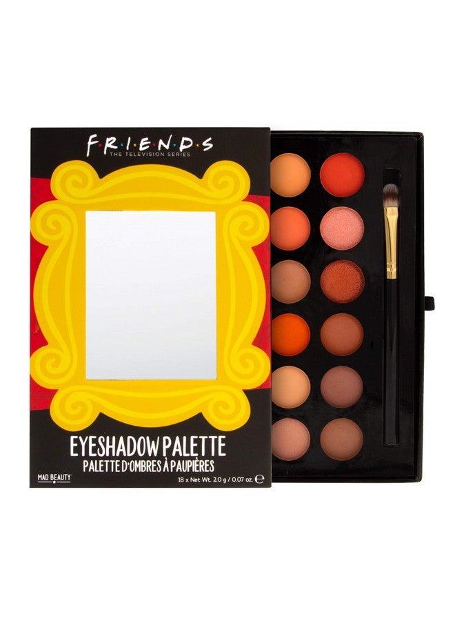 Friends Tv Show Make Up Eyeshadow Palette With Brush Gorgeous Neutral Colors For Everyday Beauty Looks And Routines Easy To Use Shades Warm Nudes Browns Oranges
