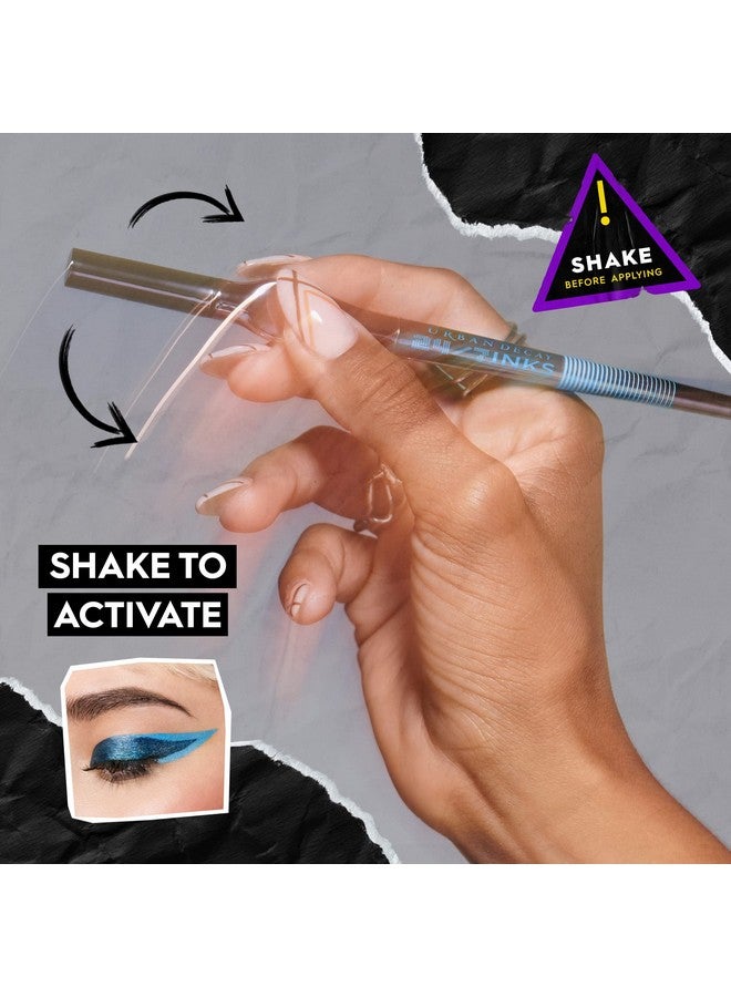 24/7 Inks Liquid Eyeliner Pen Water Resistant Smudge Proof Up To 24Hr Wear Ergonomic Grip Vegan & Cruelty Free Zero (Matte Black Brush Tip)