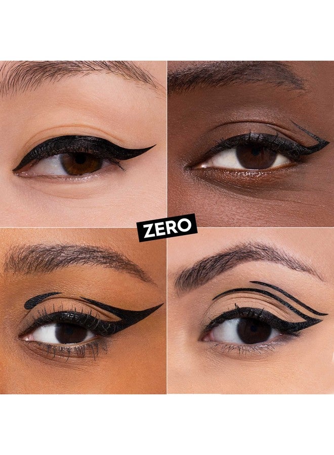 24/7 Inks Liquid Eyeliner Pen Water Resistant Smudge Proof Up To 24Hr Wear Ergonomic Grip Vegan & Cruelty Free Zero (Matte Black Brush Tip)