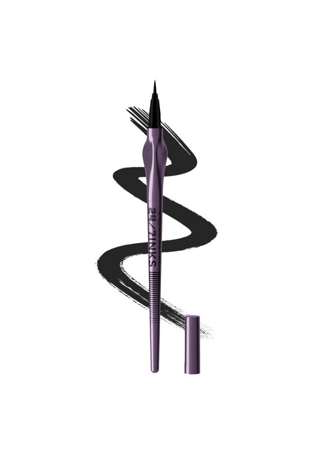 24/7 Inks Liquid Eyeliner Pen Water Resistant Smudge Proof Up To 24Hr Wear Ergonomic Grip Vegan & Cruelty Free Zero (Matte Black Brush Tip)