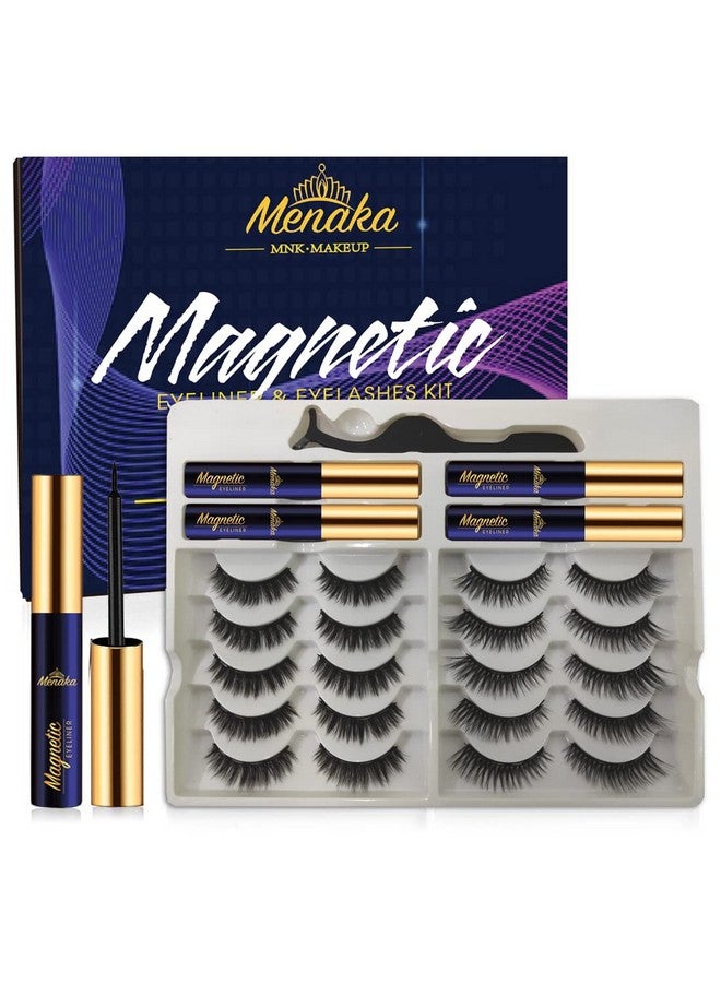 3D Magnetic Eyelashes With Eyeliner Kit10 Pairs Magnetic Lashes And Eyeliner Kit With Applicatorupdated 3D Natural Looking Strongest Waterproofreusable False Lashes Easy To Use