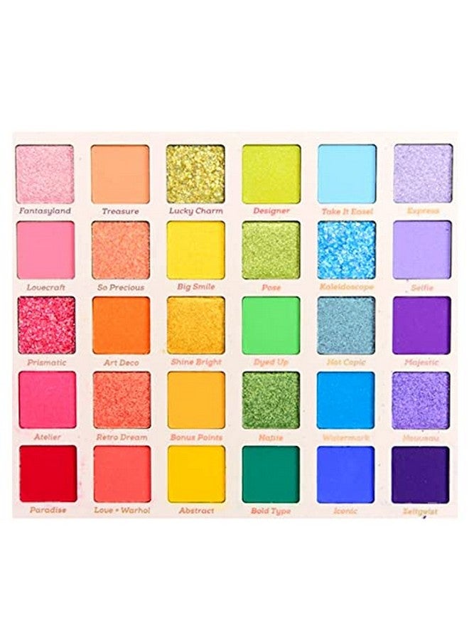 Fade Into Hue Eyeshadow Palette Matte Metallic Semi Sparkle Glitter Rainbow Super Pigmented Color