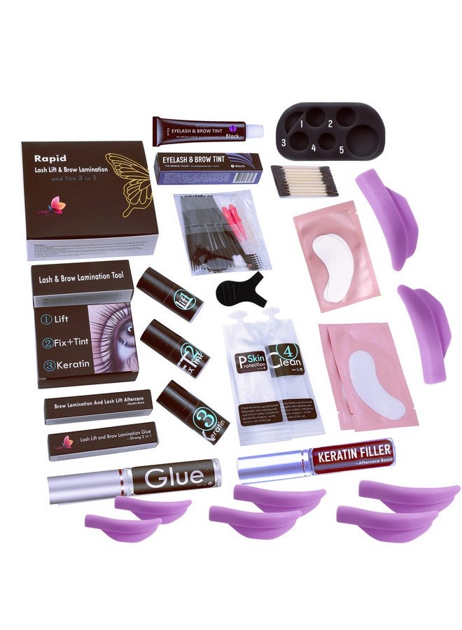 Lash Lift And T I N T Kit Professional Eyelash Lift And Dye Kit 2 In 1 5 Minutes Lash Perm With Glossy Stain Diy Black Lash & Brow Lamination Makeup Easily Be Eye Fashionable 6 Weeks