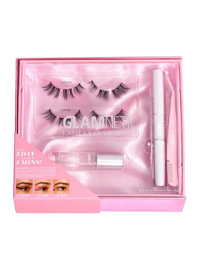 Lash Extension Kit ; Glam ; Professional At Home False Eyelash Extension Kit ; Salon Quality High Volume Faux Mink Lashes