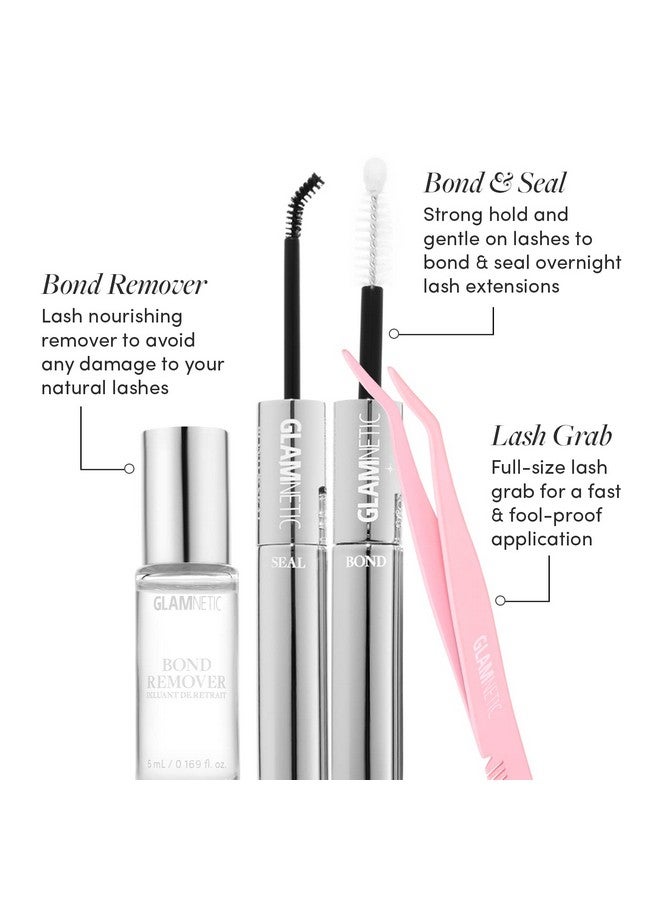 Lash Extension Kit ; Glam ; Professional At Home False Eyelash Extension Kit ; Salon Quality High Volume Faux Mink Lashes