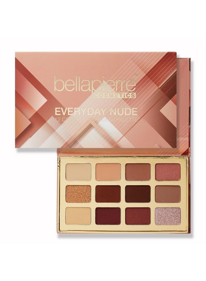 Everyday Nude Eyeshadow Palette ; 12 Shades In Matte Satin Shimmer & Foil Finishes ; Non Toxic & Paraben Free ; Vegan & Cruelty Free