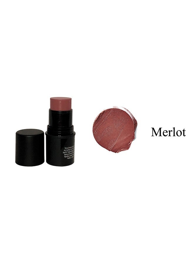 Natural Organic Cream Blush Stick Cheek Tint 100% Natural Vegan Gluten Free Cruelty Free Made In The Usa 0.18 Oz. (Merlot)