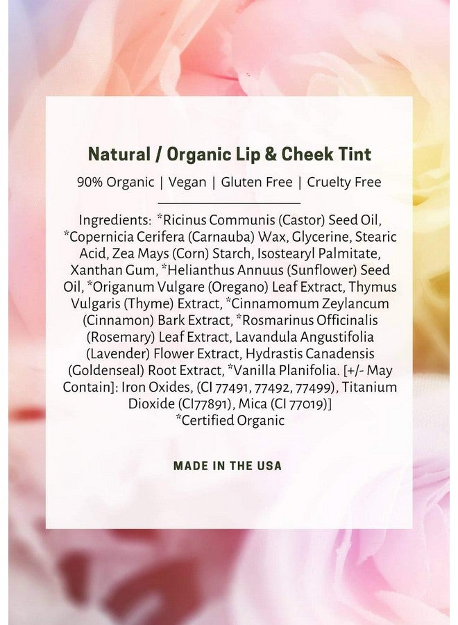 Natural Organic Cream Blush Stick Cheek Tint 100% Natural Vegan Gluten Free Cruelty Free Made In The Usa 0.18 Oz. (Merlot)