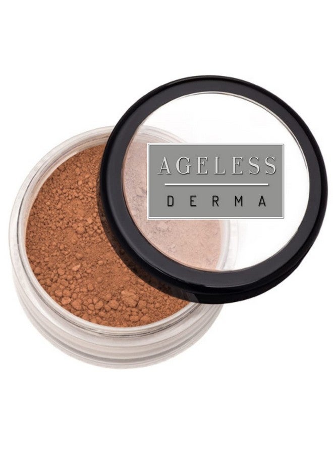 Mineral Face Powder Foundation Makeup. Natural Full Coverage Loose Foundation With Vitamin And Green Tea. Made In Usa