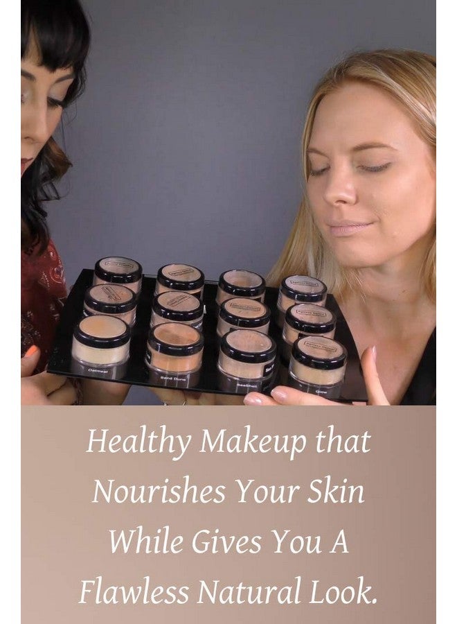 Mineral Face Powder Foundation Makeup. Natural Full Coverage Loose Foundation With Vitamin And Green Tea. Made In Usa