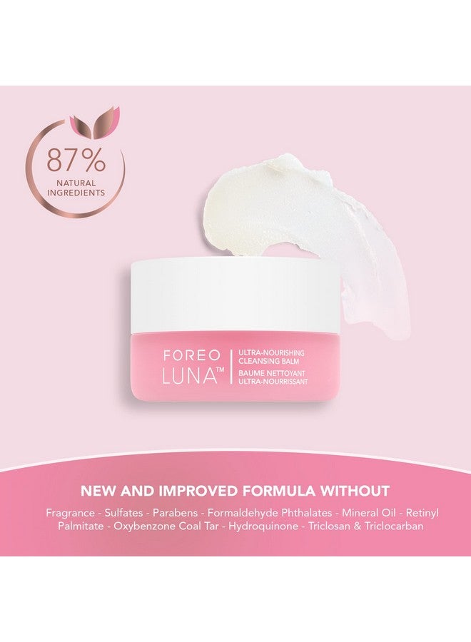 Luna Nourishing Cleansing Balm Gentle Waterproof Makeup Remover Waterless Oil Cleanser Eye Makeup Remover Vegan Cruelty & Fragrance Free Eco Friendly 0.5 Fl.Oz