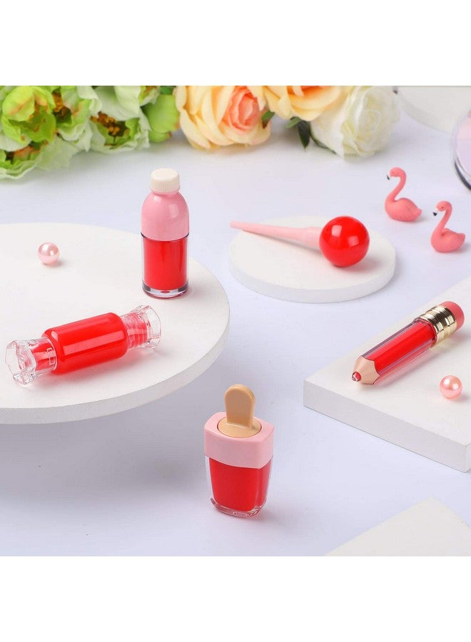30 Pieces Empty Lip Gloss Tubes Tool Set Include 25 Pencil Ice Cream Lollipop Bottle Candy Shaped Empty Lip Gloss Bottle Refillable Lip Balm Containers And 5 Plastic Funnels For Women Girls Diy