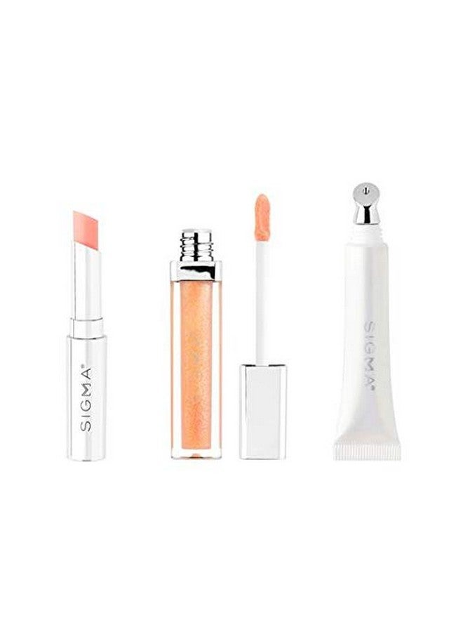 Lip Care Trio Conditioning Lip Mask Hydrating Lip Gloss Moisturizing Lip Balm Hyaluronic Acid Vitamin E Jojoba Oil