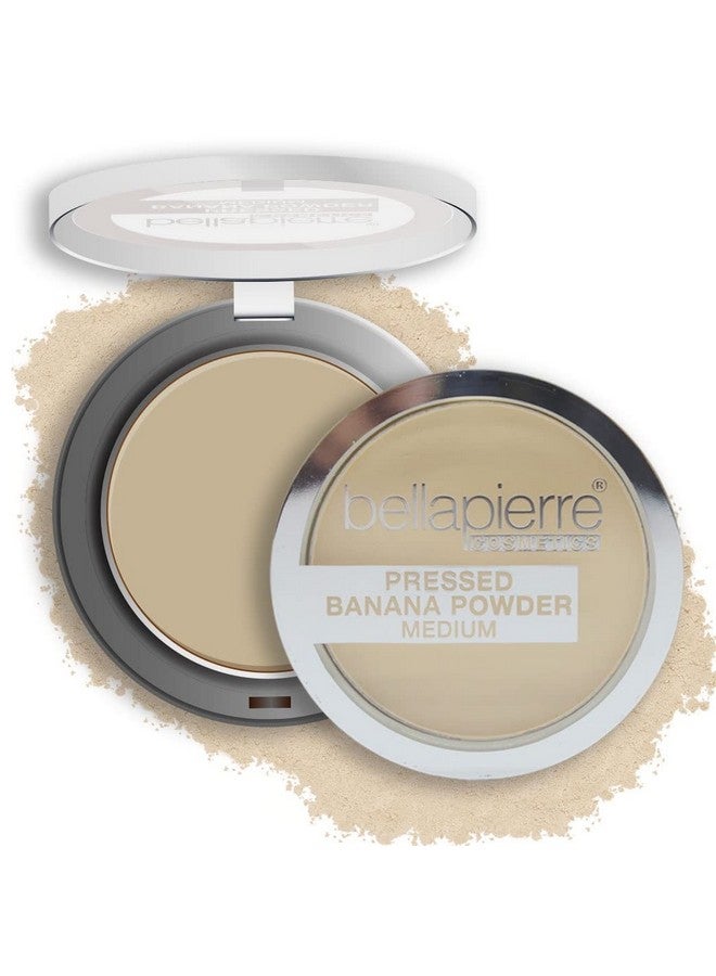 Pressed Banana Setting Powder ; Lightweight Compact Color Correcting Powder With All Day Makeup Protection ; Eliminates Blotchiness And Dark Spots ; Talc Free ; Matte Tint Medium 0.28 Oz