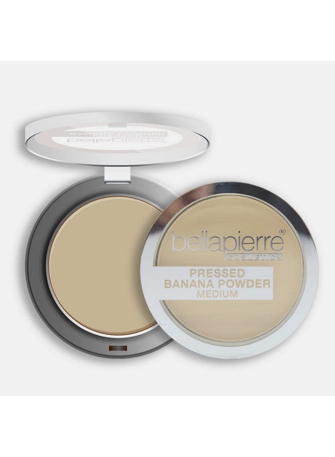 Pressed Banana Setting Powder ; Lightweight Compact Color Correcting Powder With All Day Makeup Protection ; Eliminates Blotchiness And Dark Spots ; Talc Free ; Matte Tint Medium 0.28 Oz