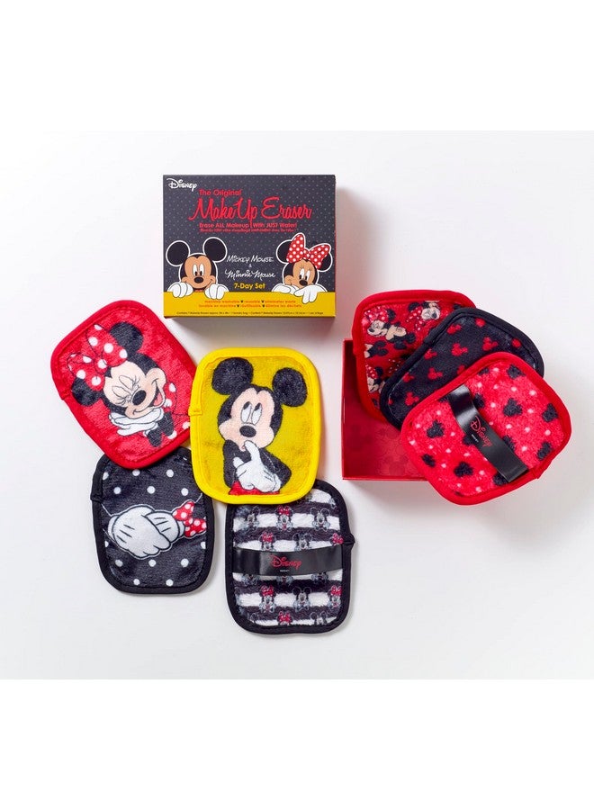 7 Day Set Disney Mickey And Minnie Reusable Makeup Remover Just Water To Remove Waterproof Mascara Eyeliner Lipstick Etc