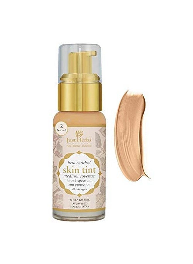 Natural Skin Tint Foundation Bb Cream With Brahmi For Medium Coverage Noncakey & Lightweight Shade 2 Natural1.35 Fl Oz