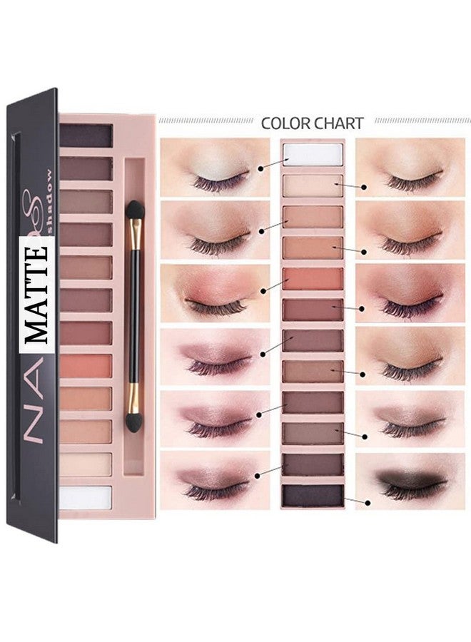 All In One Makeup Kit For Girls 12 Colors Naked Matte Eyeshadow Palette Nude Foundation Face Primer Makeup Brush Makeup Sponge Eyebrow Soap Kit Lipstick Set Winged Eyeliner Stamp Makeup Set (Seta)