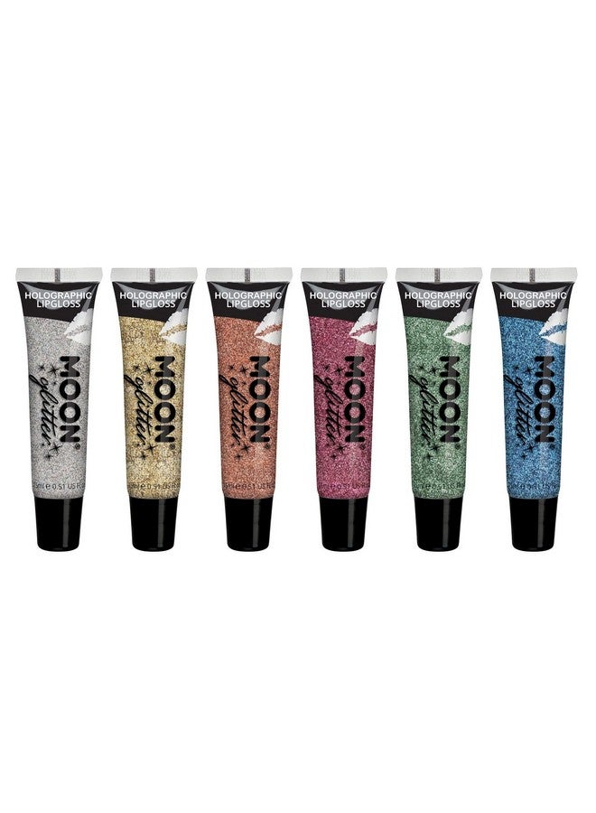 Holographic Glitter Lipgloss By Moon Glitter 0.50Fl Oz Set Of 6