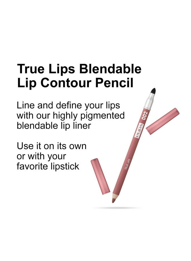 Milano True Lips Blendable Lip Liner Dual Ended Matte Lining Color And Brush Light And Creamy Hydrating High Pigment Smudge Proof Formula Paraben Free 002 Tea Rose 0.042 Oz