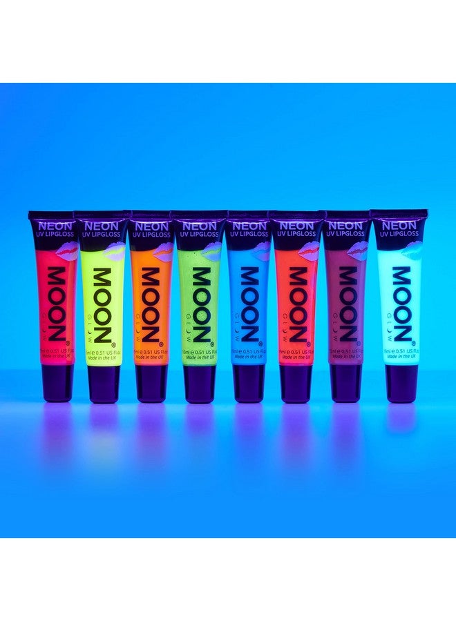 Blacklight Neon Lip Gloss 0.5Oz Set Of 8 Scented And Glows Brightly Under Uv/Blacklight!