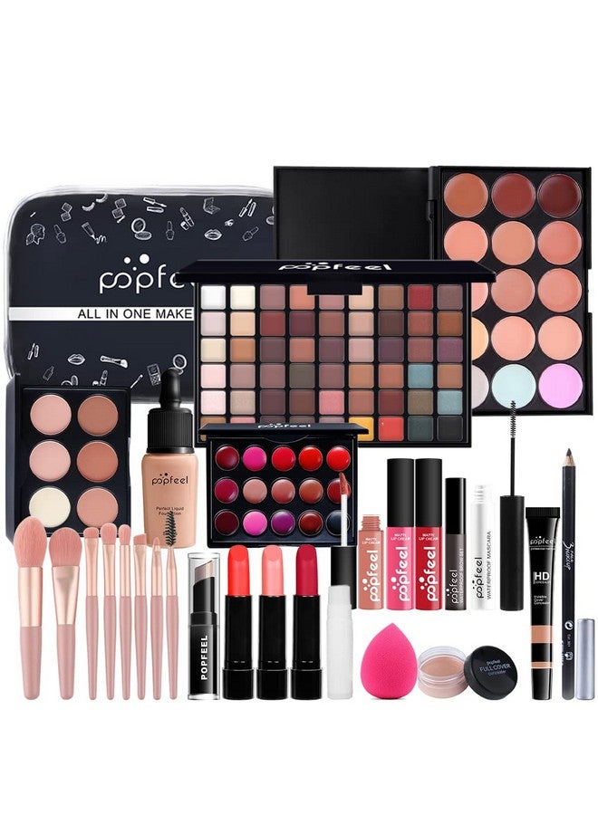 Makeup Kit All In One Makeup Gift Set For Women Full Kit Eyeshadow Palette Lip Gloss Set Lipstick Blush Foundation Concealer Mascara Eyebrow Pencilinclude Makeup Brush Set (Kit019)