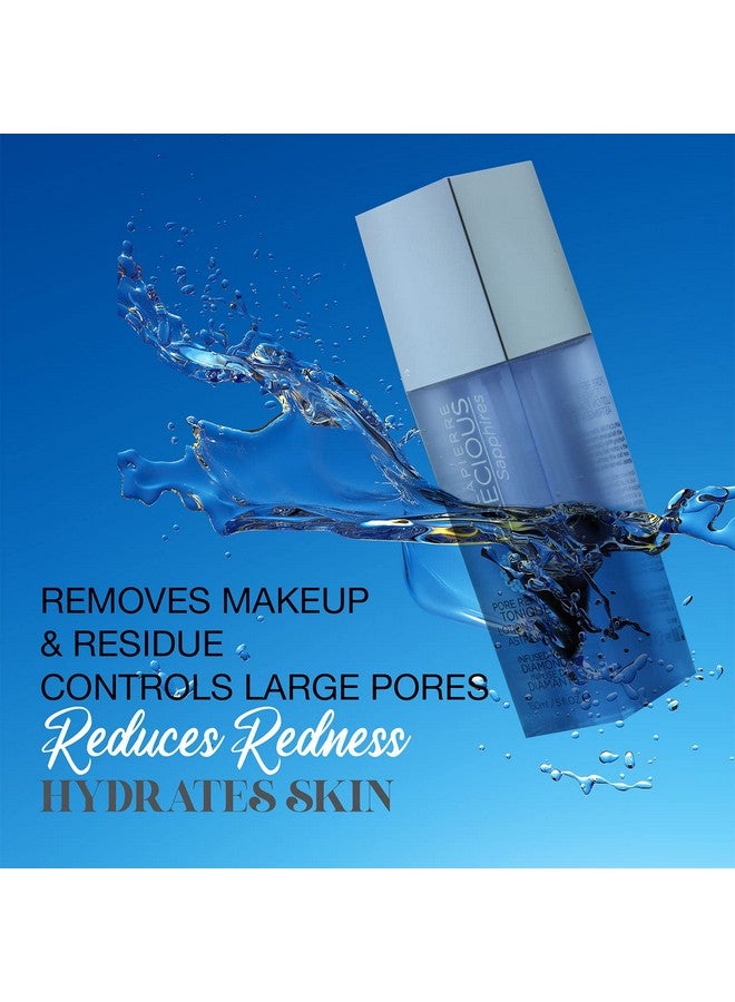 Precious Sapphires Diamond Infused Pore Refining Tonique ; All Natural Toner Gently Removes Makeup & Residue ; Chamomile Honey & Cucumber Extracts For Soothing Refreshment 150Ml