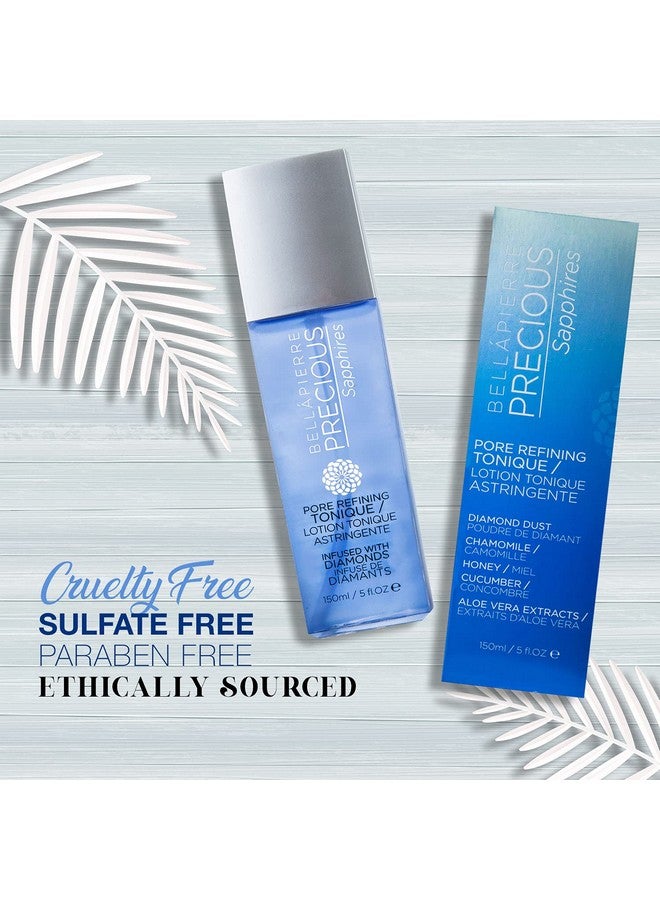 Precious Sapphires Diamond Infused Pore Refining Tonique ; All Natural Toner Gently Removes Makeup & Residue ; Chamomile Honey & Cucumber Extracts For Soothing Refreshment 150Ml