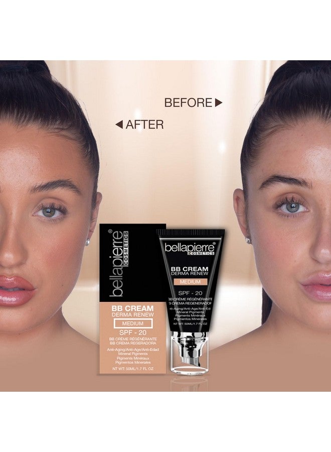 Bb Cream With Spf 20 Tinted Sunscreen Concealer Foundation & Moisturizing Face Cream ; Lightweight Formula + Pump Top Applicator ; Non Toxic & Paraben Free ; 1.7 Oz Medium