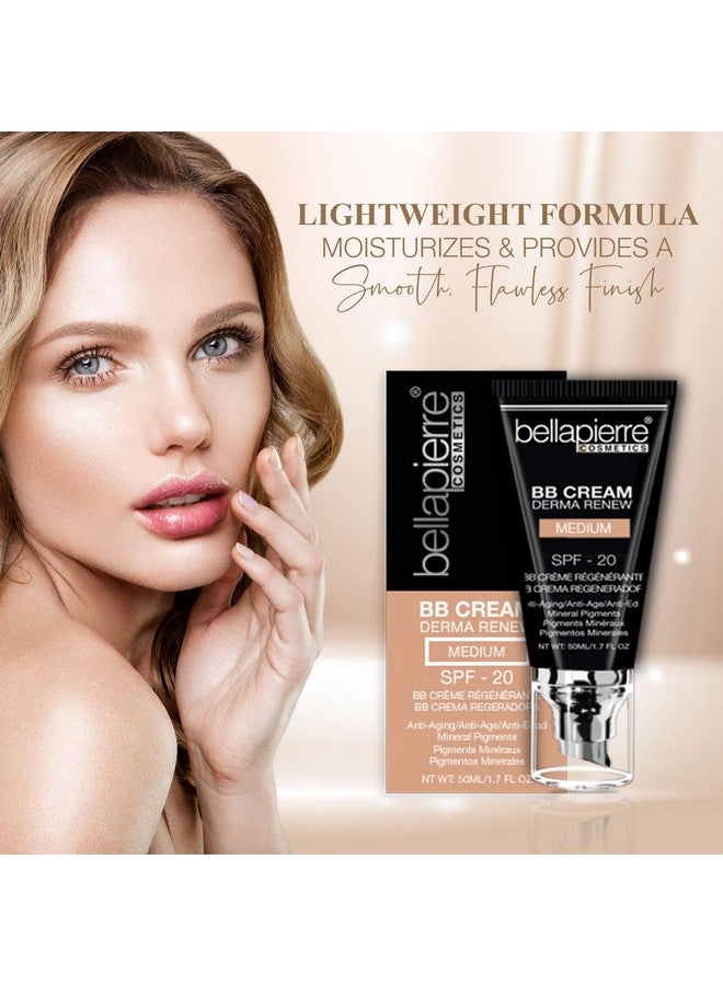 Bb Cream With Spf 20 Tinted Sunscreen Concealer Foundation & Moisturizing Face Cream ; Lightweight Formula + Pump Top Applicator ; Non Toxic & Paraben Free ; 1.7 Oz Medium