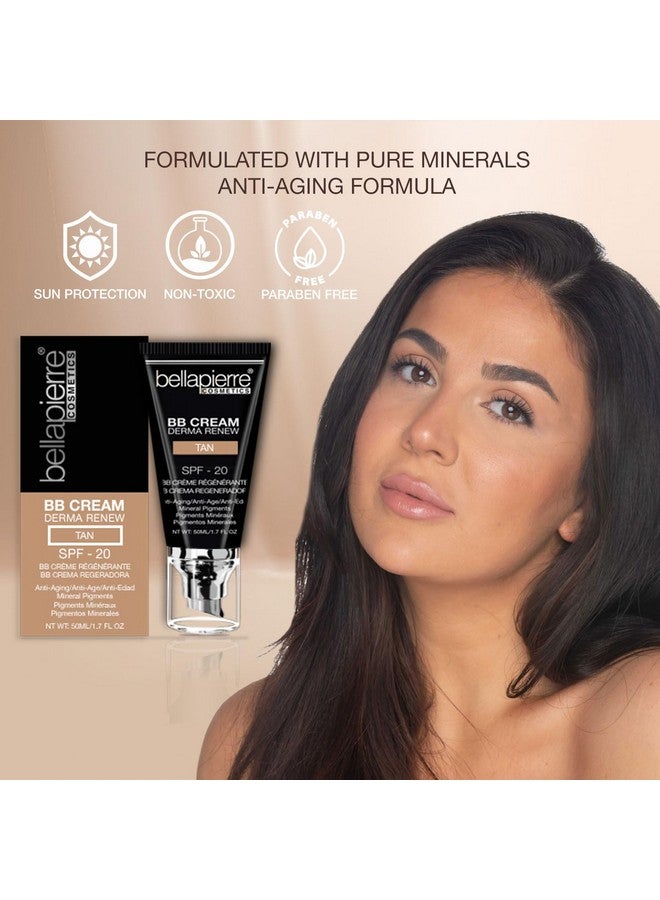 Bb Cream With Spf 20 Tinted Sunscreen Concealer Foundation & Moisturizing Face Cream ; Lightweight Formula + Pump Top Applicator ; Non Toxic & Paraben Free ; 1.7 Oz Medium