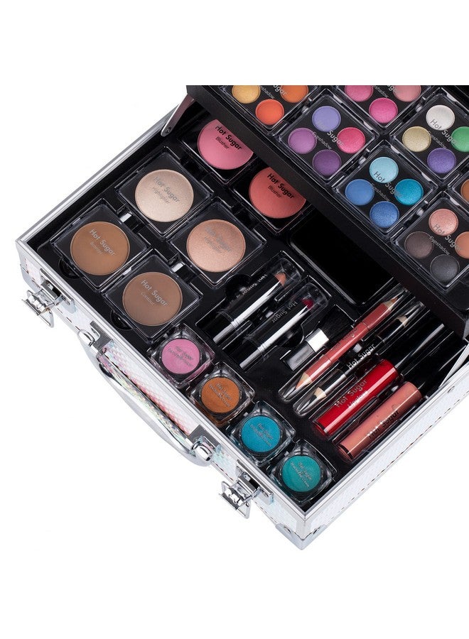 Makeup Kit For Women Full Kit Teen Girls Starter Cosmetic Gift Set With Cute Mermaid Train Case Includes Pigmented Eyeshadow Palette Blush Lipstick Lip Pencil