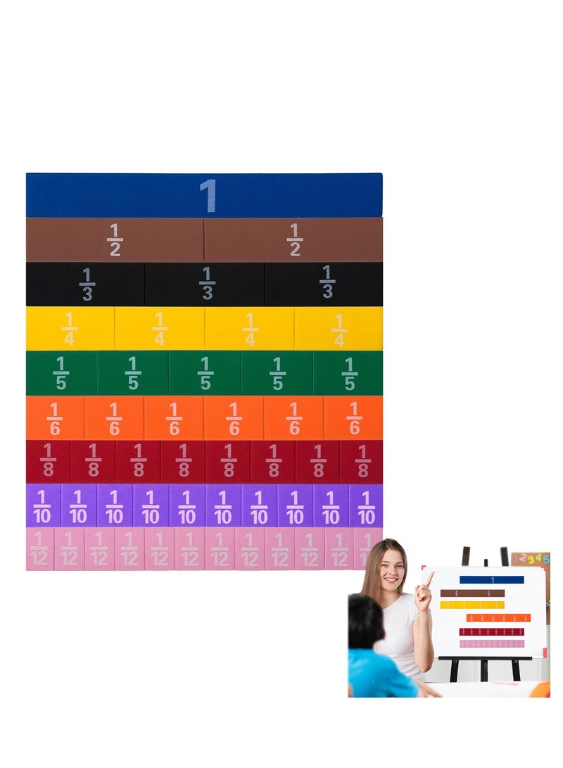 Montessori Math Magnetic Tiles Classroom Essentials Foam Tiles for Kids to Learn Fraction Equivalence and Math manipulatives Great Learning Resources for The Homeschool Curriculum