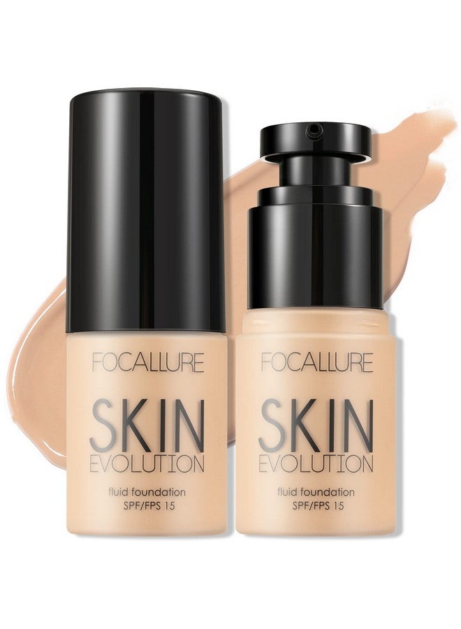 2 Pcs Liquid Foundation Skin Evolution Foundation + Concealer Full Coverage Foundation Makeup Durable Waterproof Oil Control Hides Wrinkles & Lines Porcelain