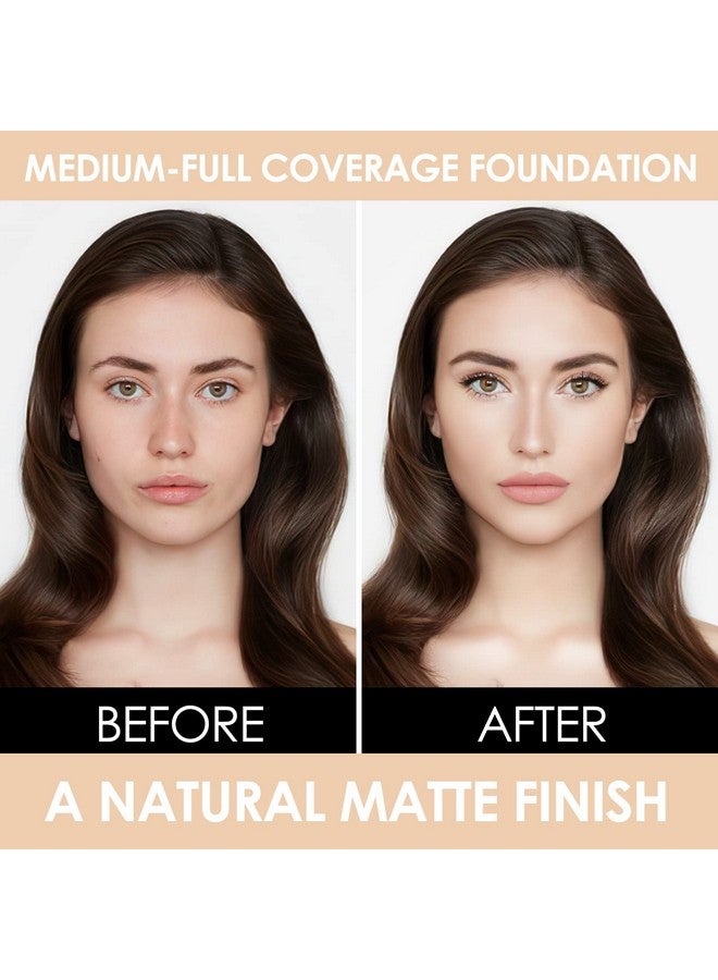 2 Pcs Liquid Foundation Skin Evolution Foundation + Concealer Full Coverage Foundation Makeup Durable Waterproof Oil Control Hides Wrinkles & Lines Porcelain