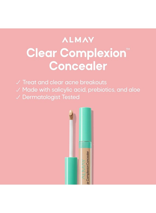 Clear Complexion Acne & Blemish Spot Treatment Concealer Makeup With Salicylic Acidlightweight Full Coverage Hypoallergenic Fragrance Free For Sensitive Skin 100 Light 0.3 Fl Oz.