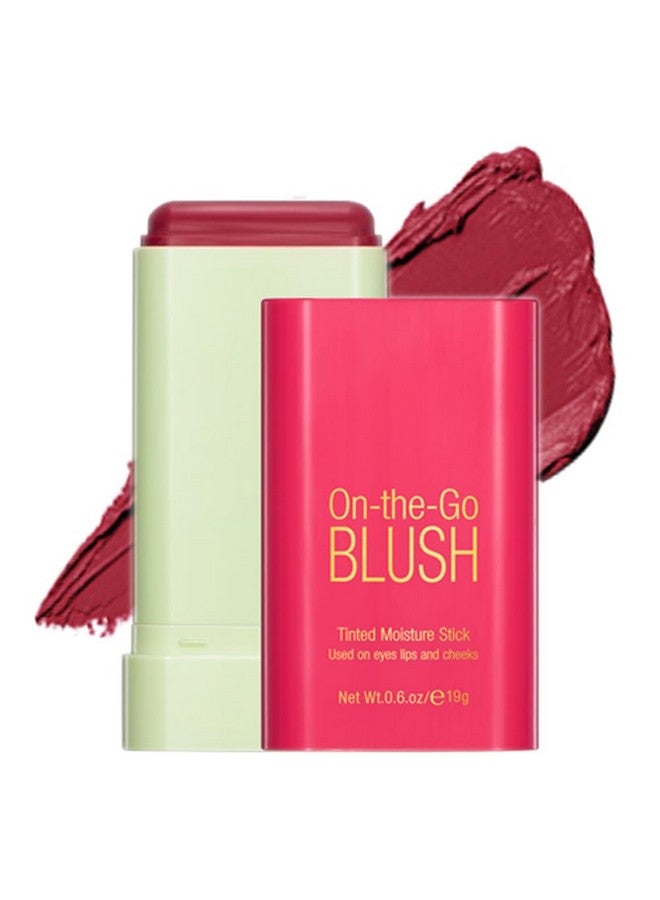 Multi Use Makeup Blush Stick Cream Blush Stick For Cheeks Eyes Lips Tint Solid Moisturizer Stick Face Blush Makeup Natural Matte Finish Waterproof Long Lasting 02 Hot Red