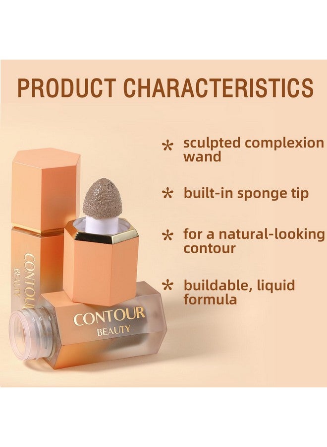 Liquid Contour Stick Soft Cream Contour Makeup Liquid Bronzer Face Concealer Matte Contouring With Cushion Applicator Long Lasting Silky Face Contour Cream Bronzer Contouring Makeup (102)