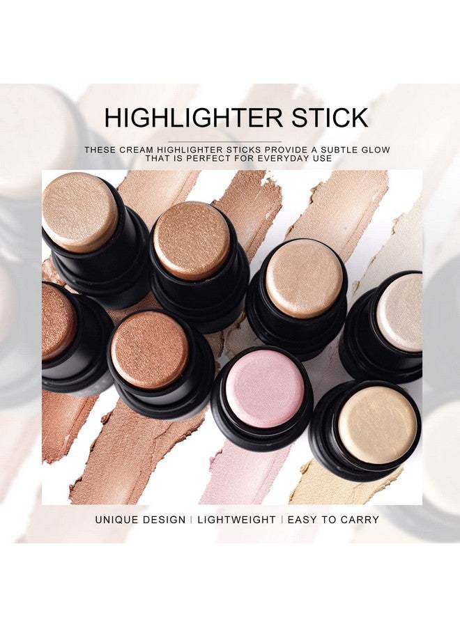 2 Colors Highlighter Stick Shimmer Cream Powder Lasting Glow Finish Creamy Self Sharpening Crayon Highlighter